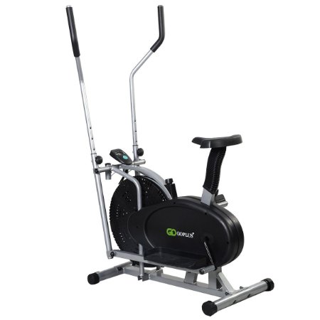 Goplus® 2 IN 1 Elliptical Bike Exercise Workout Home Cross Trainer Machine