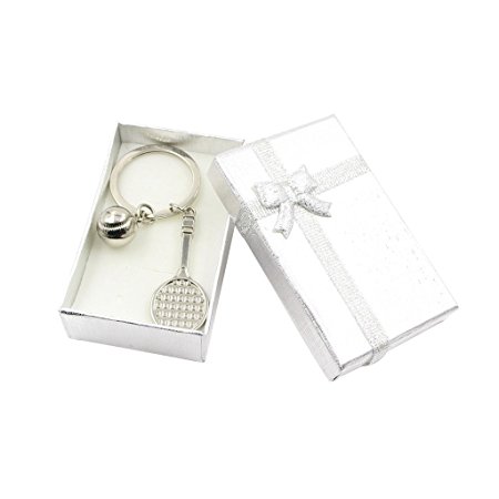 Hanerdun Cute Mini Tennis Racket And Ball Set Key Ring With Gift Box Key Chain Custom Gifts Perfect Gift Idea