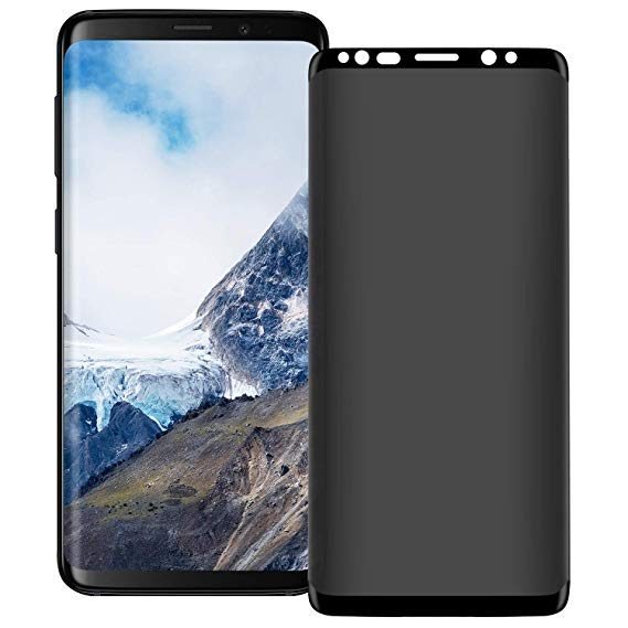 Galaxy S9 Plus Privacy Screen Protector, VitaVela [3D Curved] [Case Friendly] 9H Hardness Anti-Spy Tempered Glass Filmy, for Samsung Galaxy S9 Plus /S9  (6.2”) Black