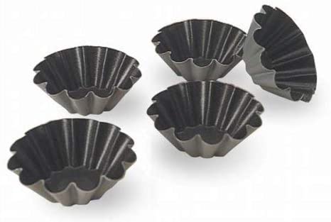 Matfer 10-Fluted Exal Brioche Mold, 3-1/2-by-1-1/4-Inch, 6-Pack