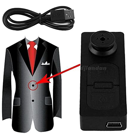 Spy Camera Mini Pocket Button Hidden Spy Video Camera with Motion Detection 1280x480p HD Recording (Black) (Gold) (Black)