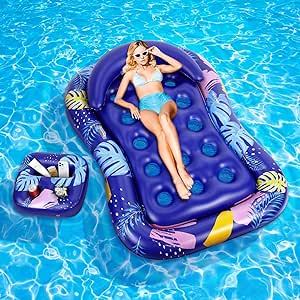 MoKo Inflatable Pool Floats Adult, Pool Lounge Floating Chair with Cup Holders Inflatable Floats Rafts Swimming Pool Floaties Toys for Lake Beach Pool Garden Backyard Party