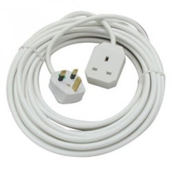Omega Way 3 m Mains Power Extension Lead - White