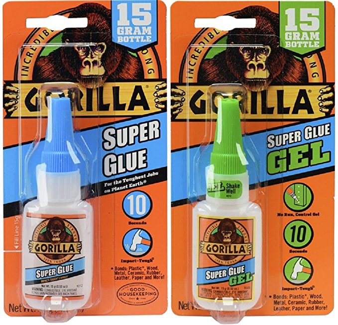 Gorilla Super Glue 15G & Super Glue Gel 15G Combo