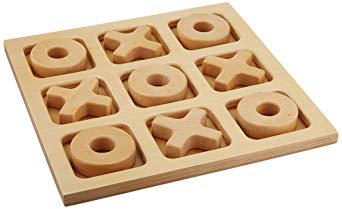 Sammons Preston Giant Tic-Tac-Toe Board, Large Wooden Playing & Gaming Board for Children, Adults, Elderly, 11.5" Square Indoor Recess Board Game with Jumbo Sized Pieces, Wood Noughts & Crosses Toy