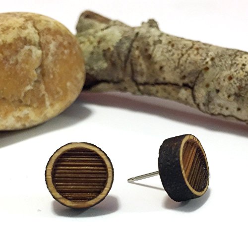 Black Bamboo Stud Earrings