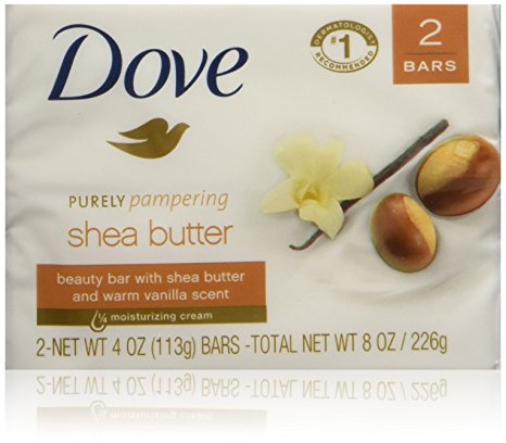 Dove Purely Pampering Shea Butter Beauty Bar, 4 oz, 2 Bar