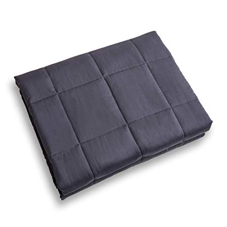 Ourea Perfect Weighted Blanket, (15 lbs, 48” × 78”, Dark Grey) Perfect Sleep Therapy for People with Insomnia, Stress, Anxiety, Autism or ADHD.