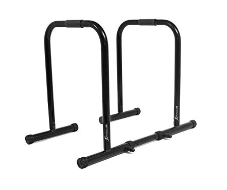 ProsourceFit Dip Stand Station, Heavy Duty Ultimate Body Press Bar with Safety Connector for Tricep Dips (Renewed)