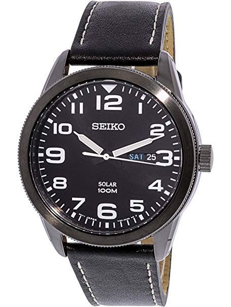 Seiko Solar Black Dial Men's Watch SNE477P1