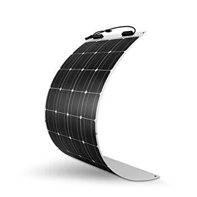 Renogy 100 Watt 12 Volt Extremely Flexible Monocrystalline Solar Panel - ETFE Layer, Ultra Lightweight, Ultra Thin, up to 248 Degree Arc, for Motorhome, Caravan, Camper, Boats, Roofs, Uneven Surfaces