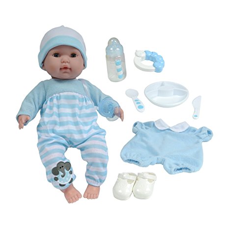 JC Toys Berenguer Boutique 15" Boy Soft Body Baby Doll, One Size, Blue