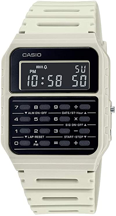 Casio Data Bank Quartz Watch with Resin Strap, Beige, 24.1 (Model: CA-53WF-8BCF)