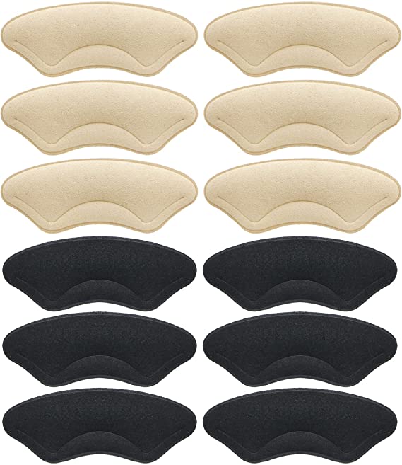 Comfowner 6 Pairs Heel Cushion Pads | Soft Shoe Grips Liners | Self-Adhesive Foot Care Protectors for Loose Shoes Heel Pain Bunion Callus Blisters| Heel Pain Relief for Men and Women
