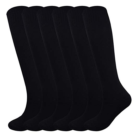 Fitliva Knee High Long Sports Socks Unisex Multicolor 3/6/12 pairs
