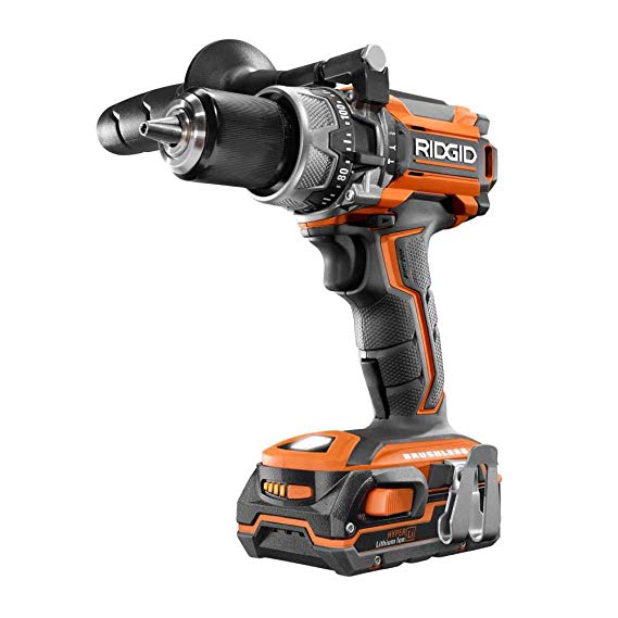 Rigid Brushless 1/2" 18V Lithium-ion Hammer Drill/Driver -R861162SB with (2) 1.5 AH Batteries and Charger