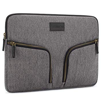 LONMEN Water Resistant 12.5-13 Inch Laptop Sleeve Bag Case with Handle for 3" MacBook Pro / 12.9" iPad Pro 2016-2017/13.5" Surface Laptop 2/13.3" Lenovo Yoga C630, Gray