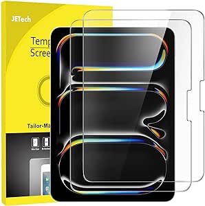 JETech Screen Protector for iPad Pro 11-Inch M4 (2024), 9H Tempered Glass Film, HD Clear, 2-Pack