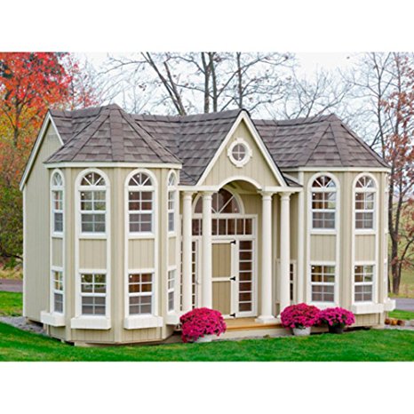 Little Cottage 10 x 16 Grand Portico Mansion Wood Playhouse