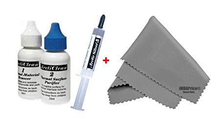 Arctic Silver AS5-12 Grams with ArctiClean 60 ML Combo Kit   Microfiber (7" X 6") Cleaning Cloth