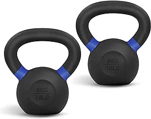 Yes4All Kettlebell Weights Cast Iron/Kettlebells Powder Coated - Strength Training, Home Gym, Full-body Exercises