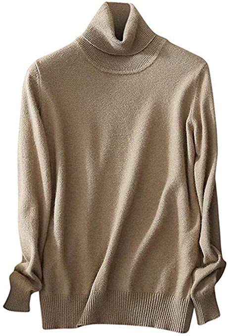 SANGTREE Women's Turtleneck Sweater, Soft Cashmere Blend
