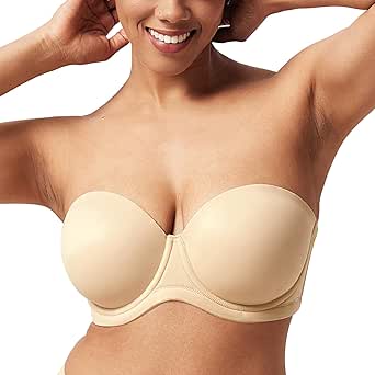 HSIA Strapless Bras for Women Big Bust Convertible Bra for Heavy Breast Strapless Bra Red Carpet Supportive Underwire