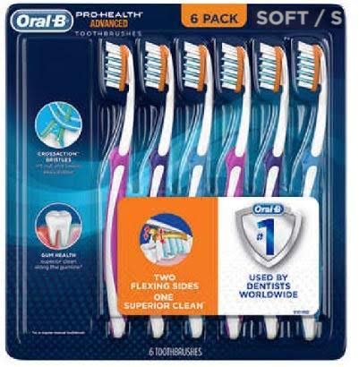 Oral-B Pro Health All In One Soft Toothbrushes, 6 Count (Soft Advanced)