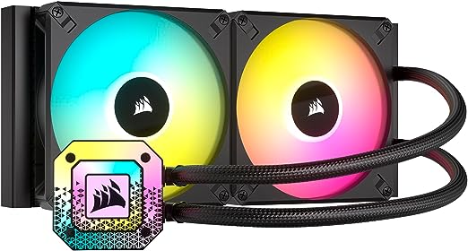 Corsair iCUE H115i Elite CAPELLIX XT Liquid CPU Cooler - Two AF140 RGB Elite Fans - 280mm Radiator - Intel® LGA 1700, 1200, 115X, 2066, AMD® AM5, AM4 - Included iCUE Commander CORE - Black