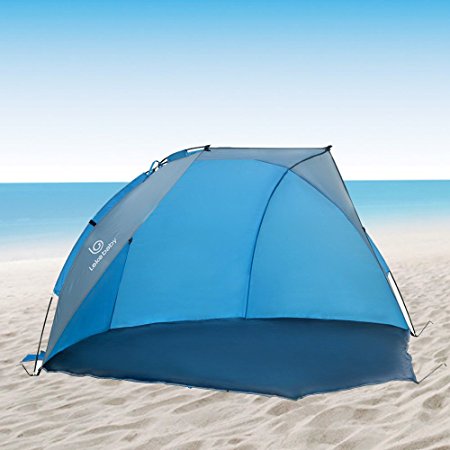 Leke Lightweight Beach Shade Tent Sun Shelter Cabana 2-3 Person UV Protection, Blue