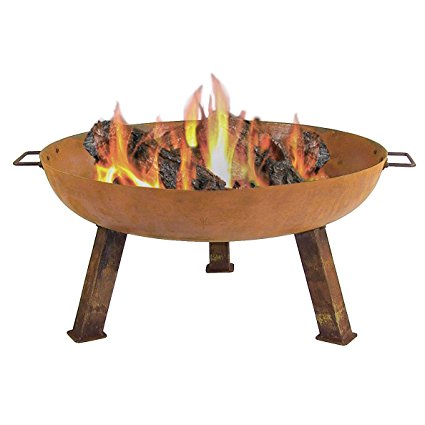 Sunnydaze Rustic Cast Iron Wood-Burning Fire Pit Bowl, 30 Inch Diameter