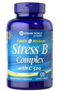 Vitamin World Stress B Complex with C-500 Time Release, 120-Tablets
