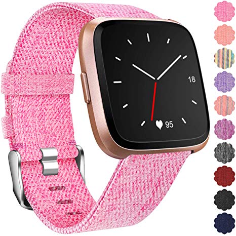 Maledan Replacement for Fitbit Versa Bands Women Men Large Small, Woven Fabric Accessories Strap Wrist Band Compatible with Fitbit Versa Smart Watch