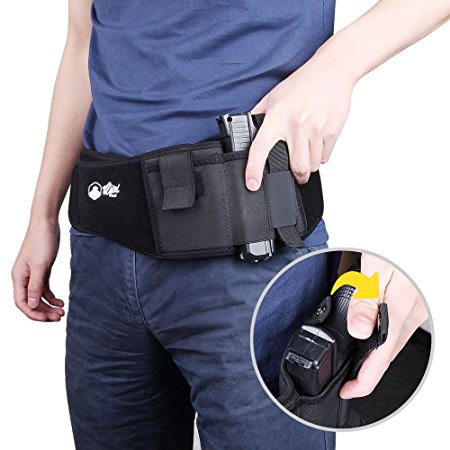 Qipi Concealed Carry Belly Band Holster with QuickDraw Thumb Break