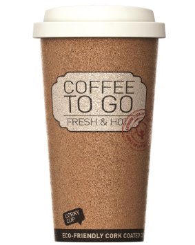 Reusable Insulated Corky Coffee To Go Mug for Travel and Work - 16 Ounces ANTI-BACTERIAL & ANTI-SLIP Coffee / Tea Mug