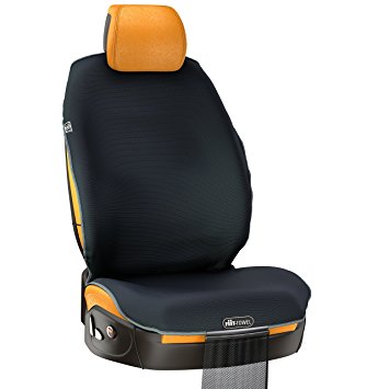 v2.0 Fit-Towel Car Seat Cover. Microfiber Seat Protector, With Quick-Dry, Skidless Technology. Carseat Protection for All Workouts, All-Weather (Black)