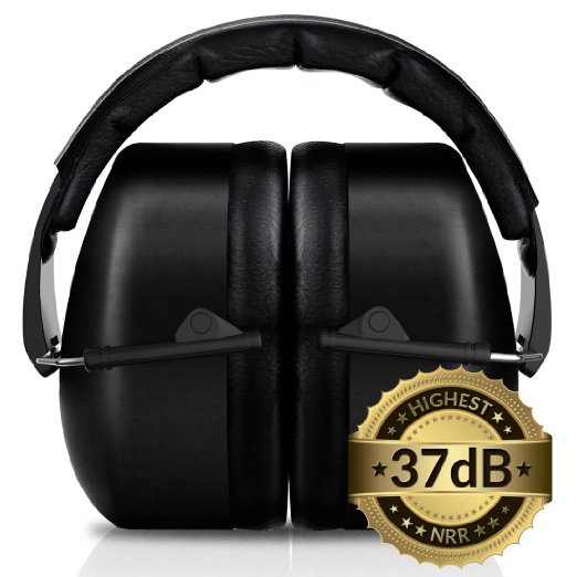 SilentSound Safety Ear Muffs - Ear Defenders for Hearing Protection with 37 dB NRR Sound Technology - Ear Protection with NASA Developed LRPu Foam - Great for Shooting Music and Yard Work