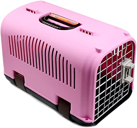 Happy Pet Dog Cat Rabbit Airline Approved Plastic Kennel Travel Carrier Car Travel Vet Visit Pet Carrier