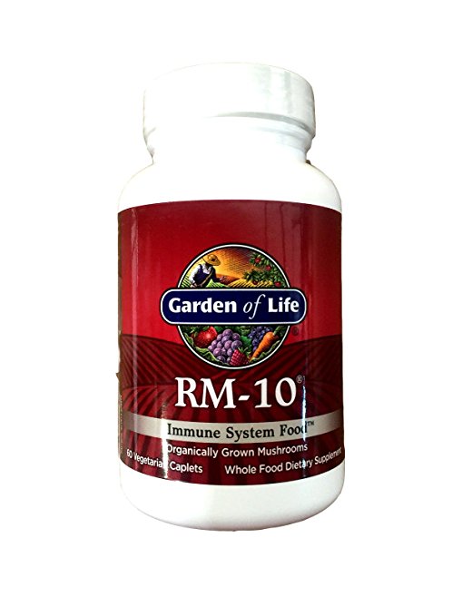 Garden of Life Organic Fermented Mushroom Complex - RM-10 Immune System Supplement with Selenium, Vegetarian, 60 Caplets