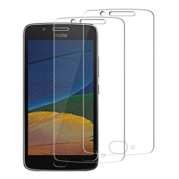 Moto G5 Screen Protector [2 Pack], AILRINNI Ultra-Clear Tempered Glass Screen Protector Cover Film for Lenovo Moto G5 (2017) (5 inch), 9H Hardness and Easy Bubble-Free Installation