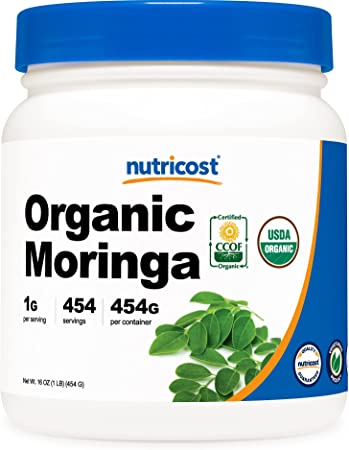 Nutricost Organic Moringa Powder 1LB (16oz) - Gluten Free, Non-GMO, Vegetarian Friendly