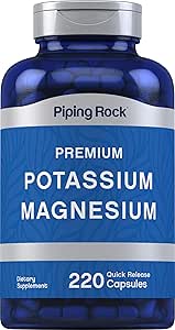 Piping Rock Potassium Magnesium Supplement | 220 Capsules | Non-GMO, Gluten Free