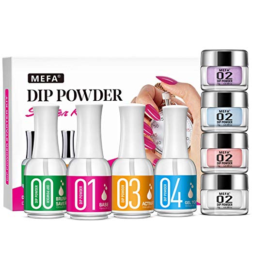 Dipping Powder Nail Kits 3 Colors Dip Powder System Starter Nail Kit Acrylic Dipping System for French Nail Manicure nail art Set Essential kit.