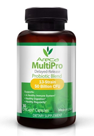MultiPro: Delayed Release 50 billion CFU Probiotic Blend - Potent 13 Strain Formula - Digestive and Immune System Support - Most Potent Blend in a Delayed Release Capsule on the Market