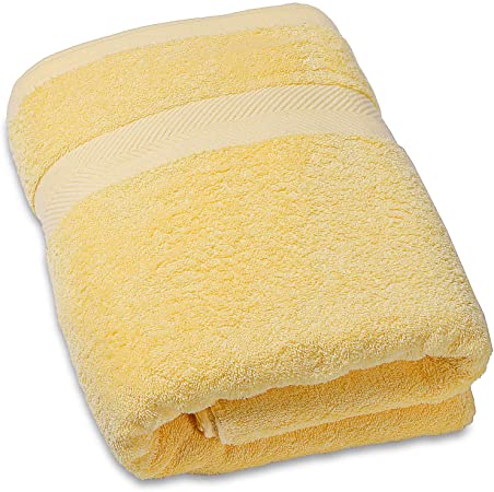 SEMAXE Towel Bath Towel Hotel & Spa Quality Premium Bathroom Towel.Soft,Plush and Highly Absorbent Towel (Yellow,1 Bath Towel)