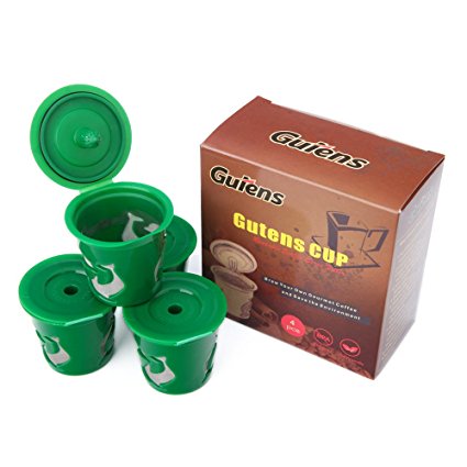 Gutens Reusable Coffee Filter Coffee Cup for All Keurig 1.0 Series - 4 pcs (1.0 Model, Green)