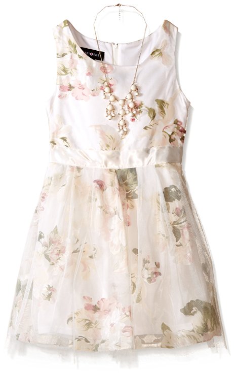 Amy Byer Girls' Sleeveless Floral Party Dress