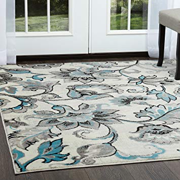 Home Dynamix Boho Odesa Area Rug 5'2"x7'2", Ikat Ivory/Blue