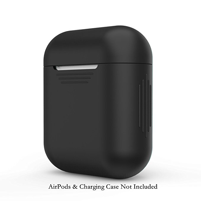 AirPods Case Protective Silicone Cover and Skin for Apple AirPods Charging Case(Black)