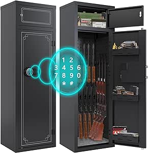 KAER 10-12 Gun Safe,Gun Safes & cabinets,Gun Safes for Home Rifles and Pistols, Gun Safes for Home Rifle and Pistols, Quick Access Gun Safes for Rifles and Shotguns with Keypad,Silent Mode